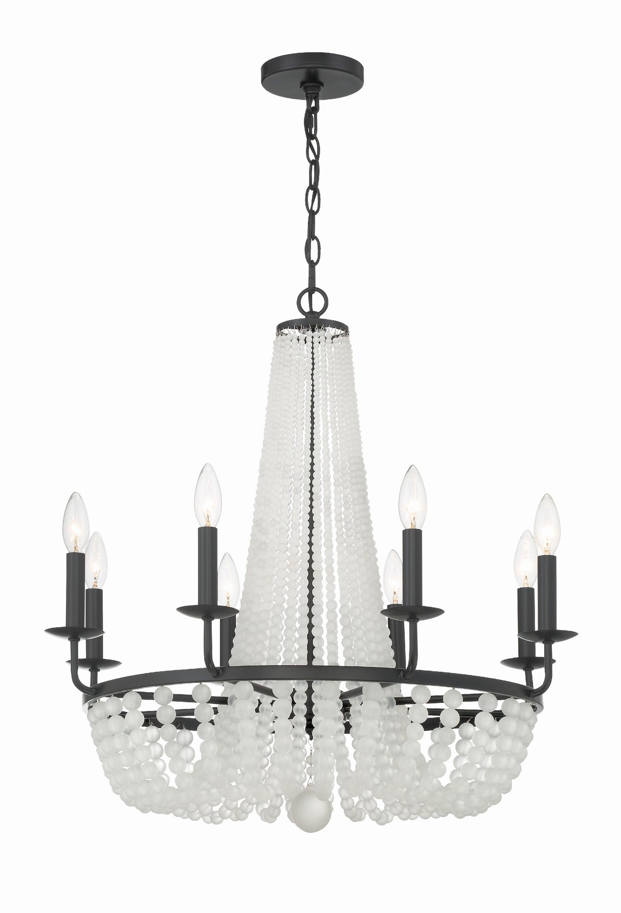 Crystorama Bella 8 Light Matte Black Chandelier