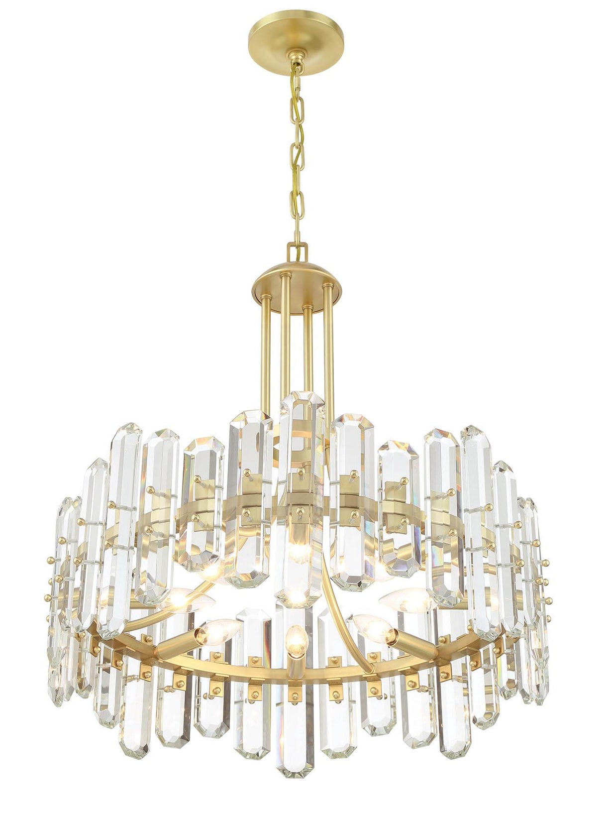 Crystorama Bolton 8 Light Aged Brass Chandelier