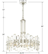 Crystorama Bolton 8 Light Polished Nickel Chandelier