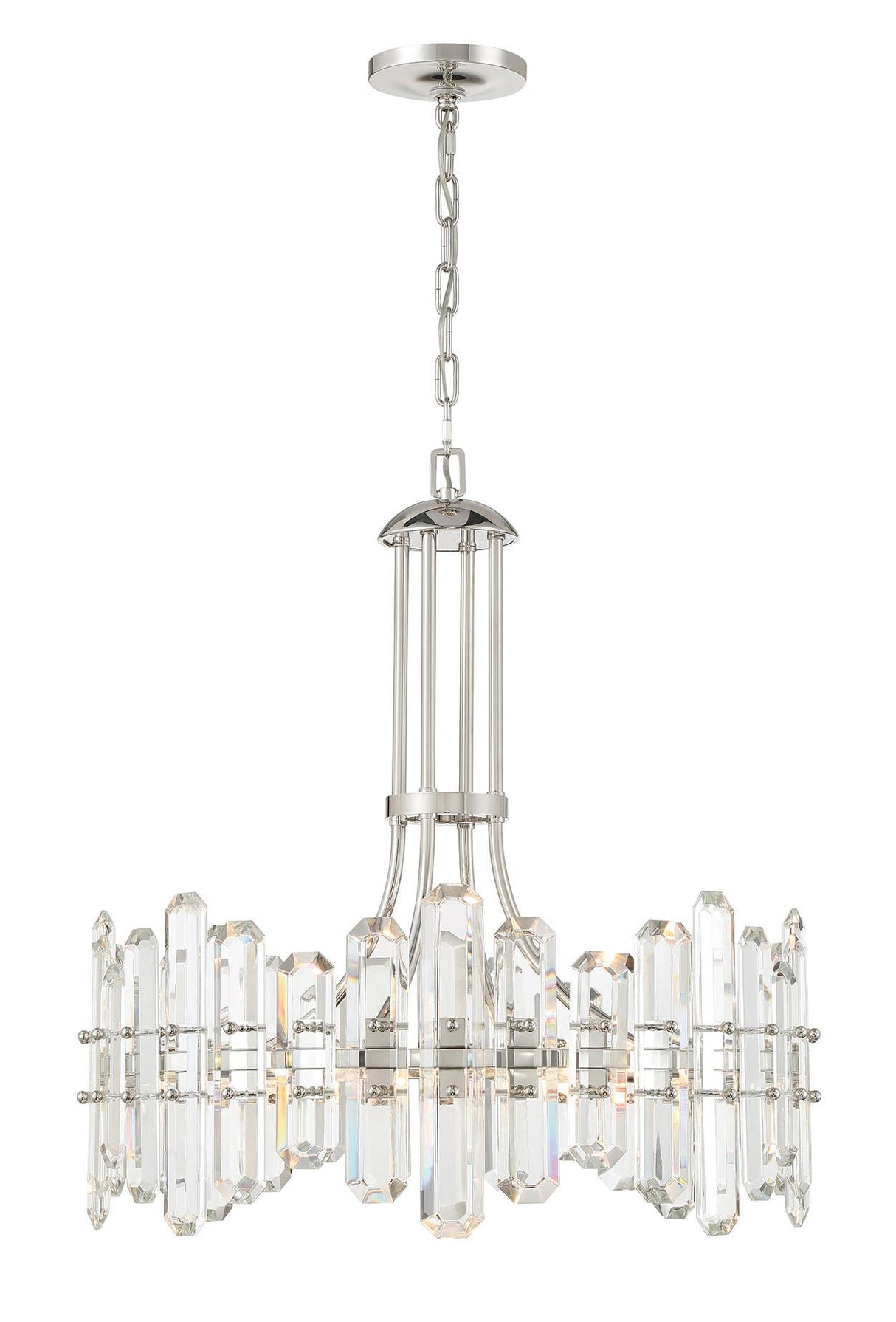 Crystorama Bolton 8 Light Polished Nickel Chandelier