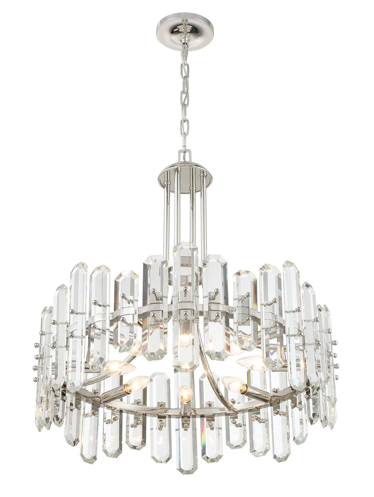 Crystorama Bolton 8 Light Polished Nickel Chandelier
