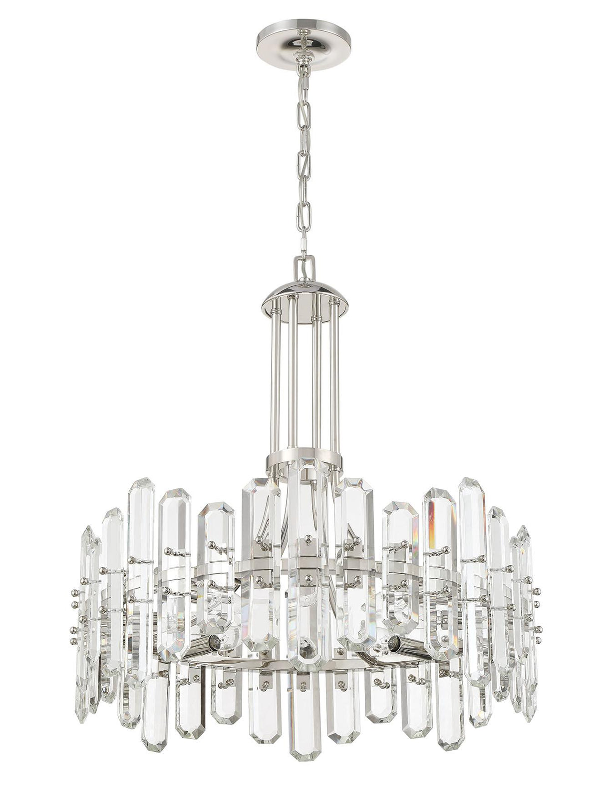 Crystorama Bolton 8 Light Polished Nickel Chandelier