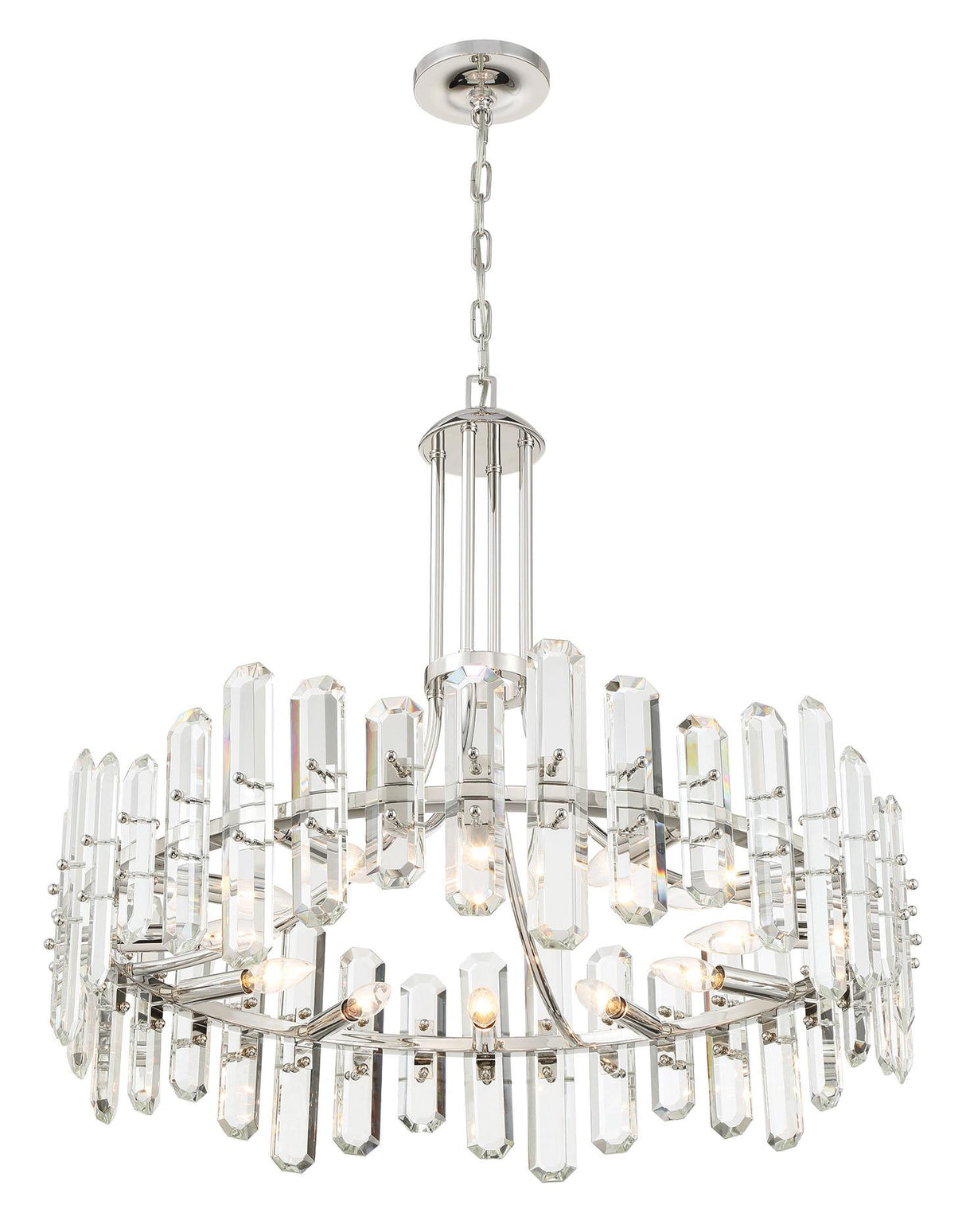 Crystorama Bolton 12 Light Polished Nickel Chandelier