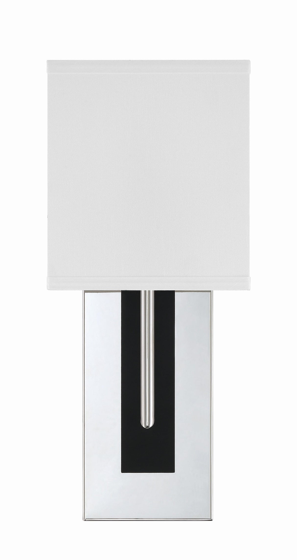 Crystorama Brent 1 Light Polished Nickel + Black Forged Sconce