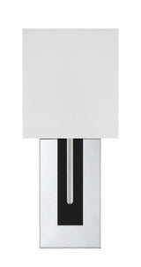 Crystorama Brent 1 Light Polished Nickel + Black Forged Sconce