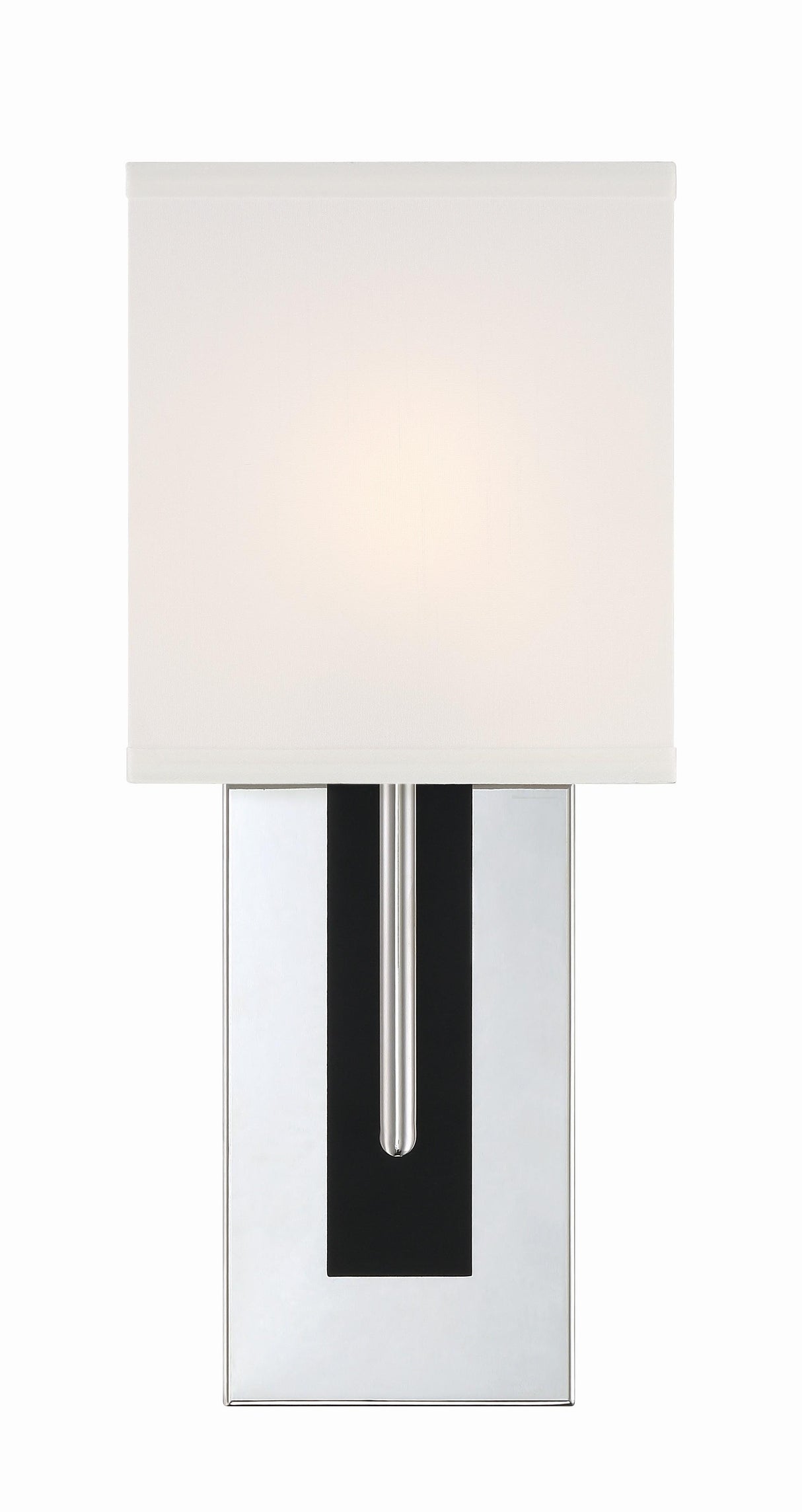 Crystorama Brent 1 Light Polished Nickel + Black Forged Sconce