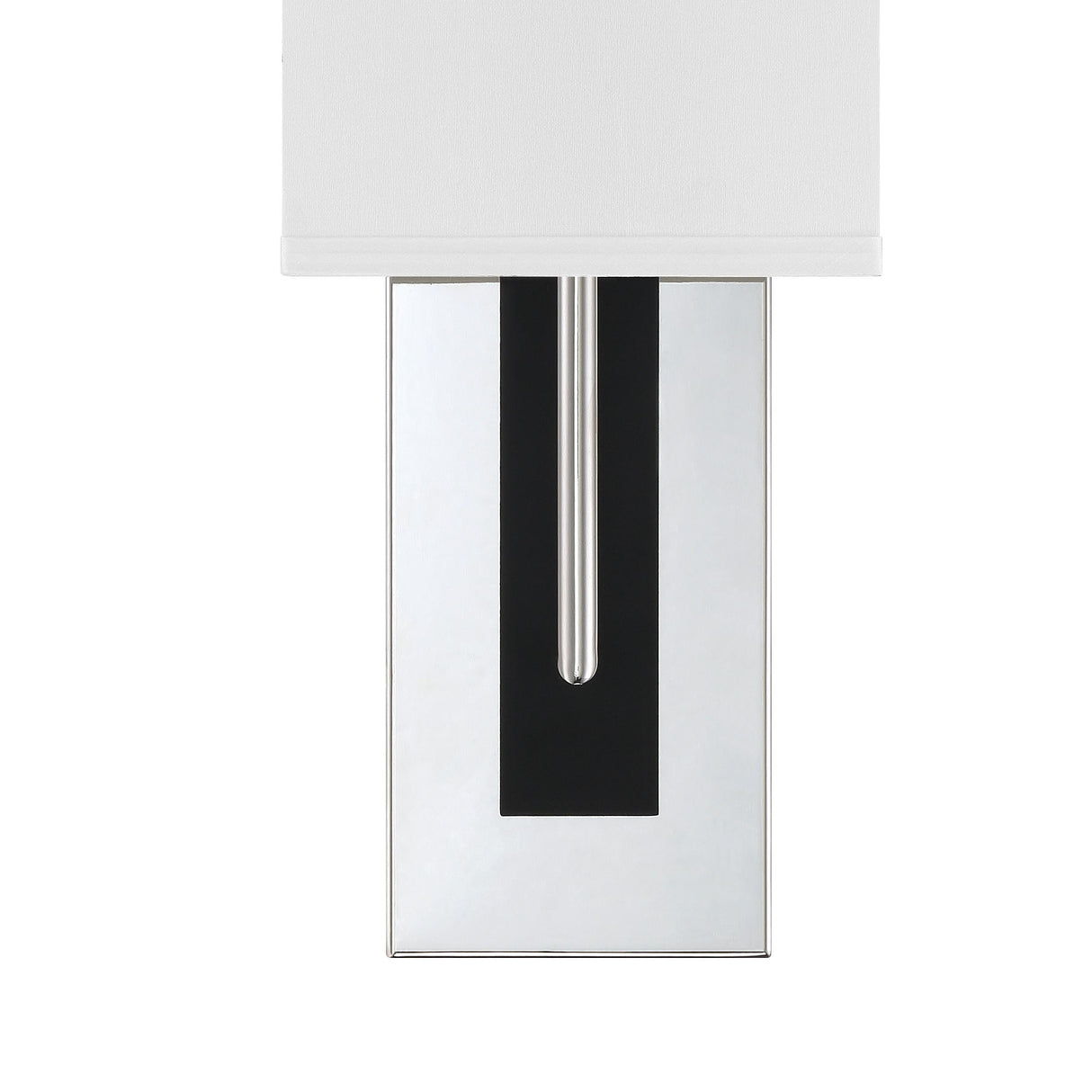 Crystorama Brent 1 Light Polished Nickel + Black Forged Sconce