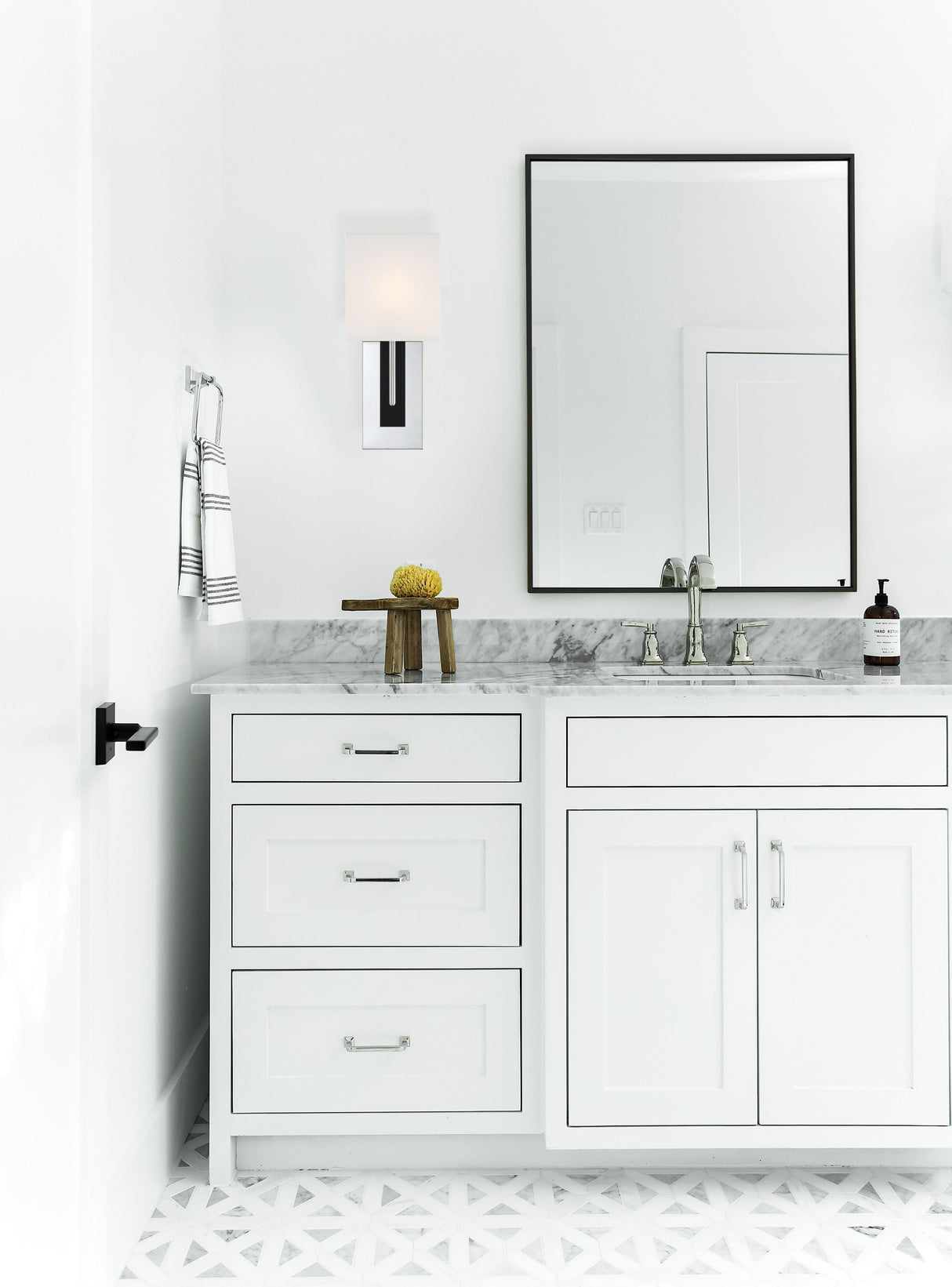 Crystorama Brent 1 Light Polished Nickel + Black Forged Sconce