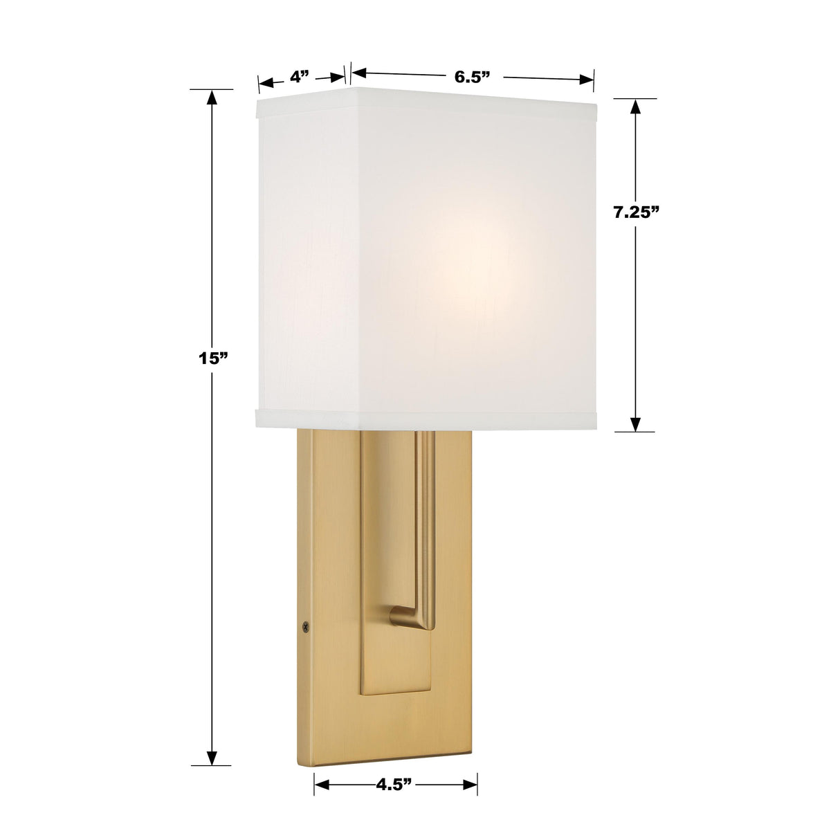 Crystorama Brent 1 Light Vibrant Gold Sconce