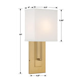 Crystorama Brent 1 Light Vibrant Gold Sconce