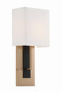 Crystorama Brent 1 Light Vibrant Gold + Black Forged Sconce