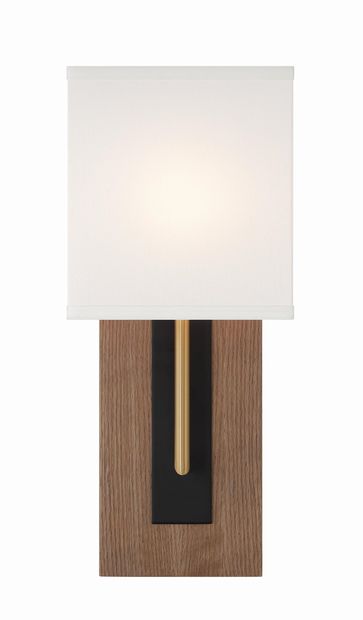 Crystorama Brent 1 Light Matte Black + Vibrant Gold Sconce