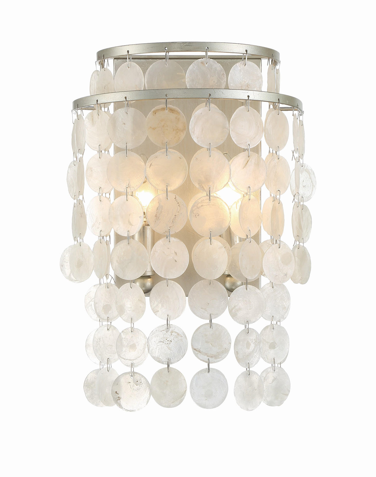 Crystorama Brielle 2 Light Antique Silver Sconce