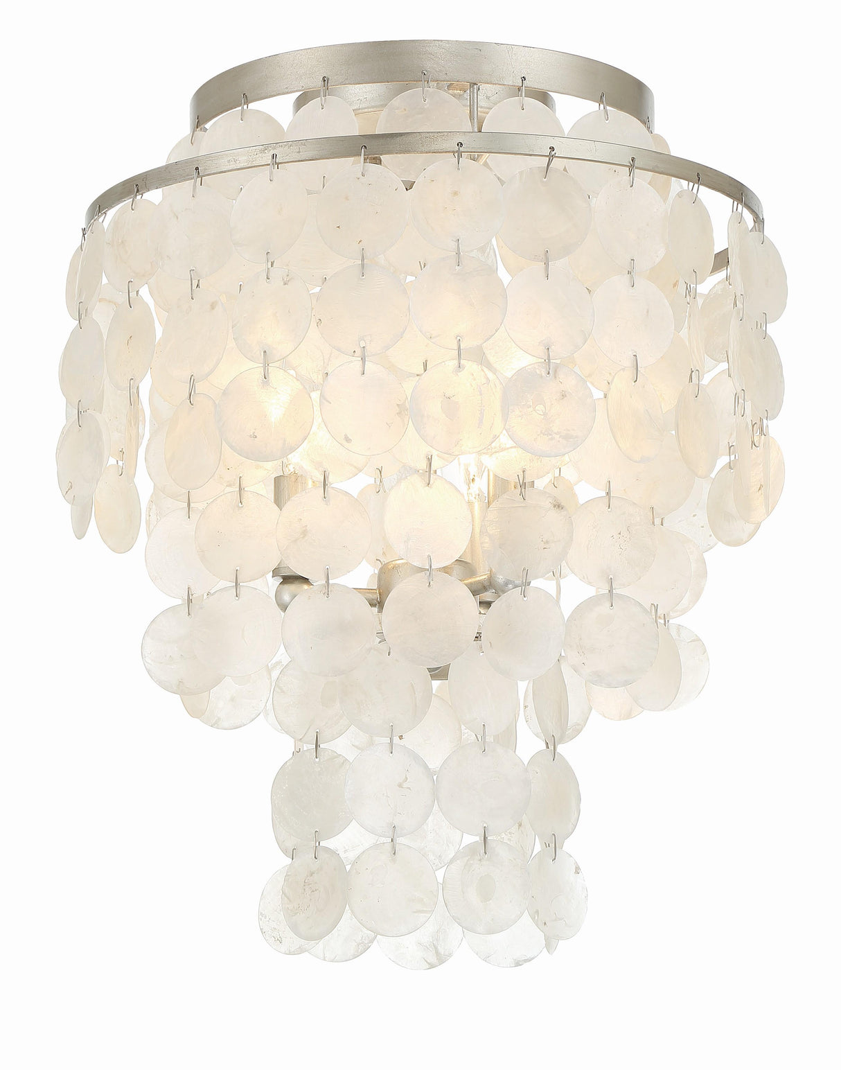 Crystorama Brielle 3 Light Antique Silver Flush Mount