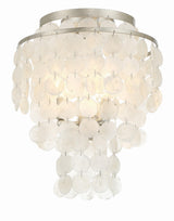 Crystorama Brielle 3 Light Antique Silver Flush Mount