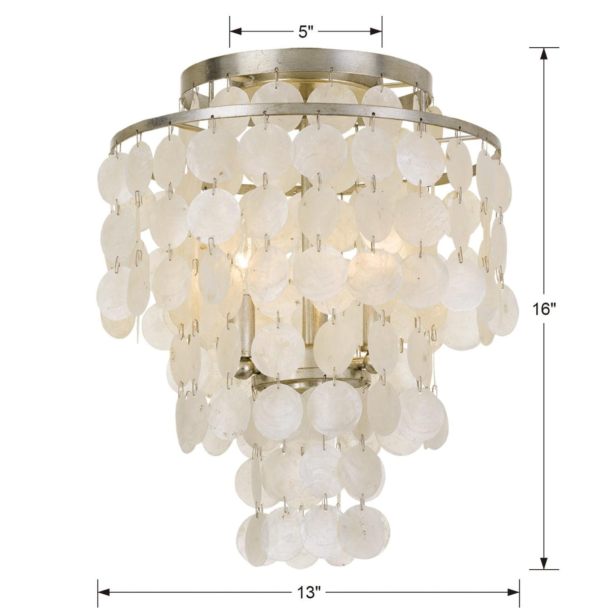 Crystorama Brielle 3 Light Antique Silver Flush Mount
