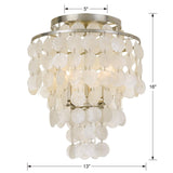 Crystorama Brielle 3 Light Antique Silver Flush Mount