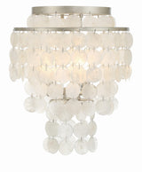 Crystorama Brielle 3 Light Antique Silver Flush Mount