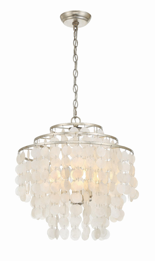 Crystorama Brielle 4 Light Antique Silver Chandelier