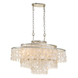 Crystorama Brielle 6 Light Antique Silver Linear Oval Chandelier