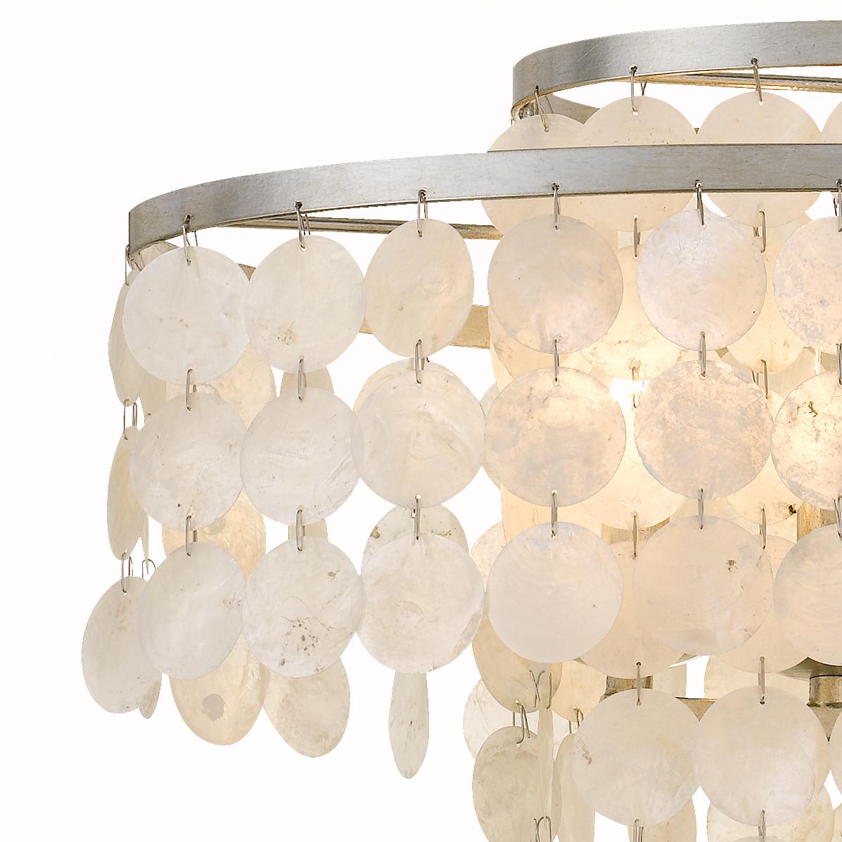 Crystorama Brielle 6 Light Antique Silver Linear Oval Chandelier