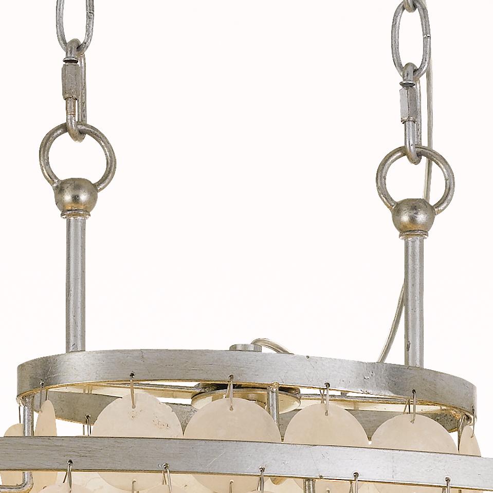 Crystorama Brielle 6 Light Antique Silver Linear Oval Chandelier