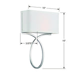 Crystorama Brinkley 2 Light Polished Nickel Sconce