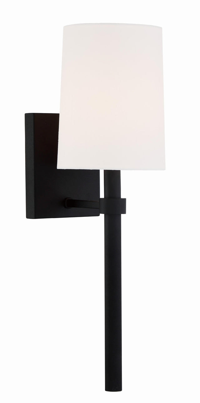 Crystorama Bromley 1 Light Black Forged Sconce