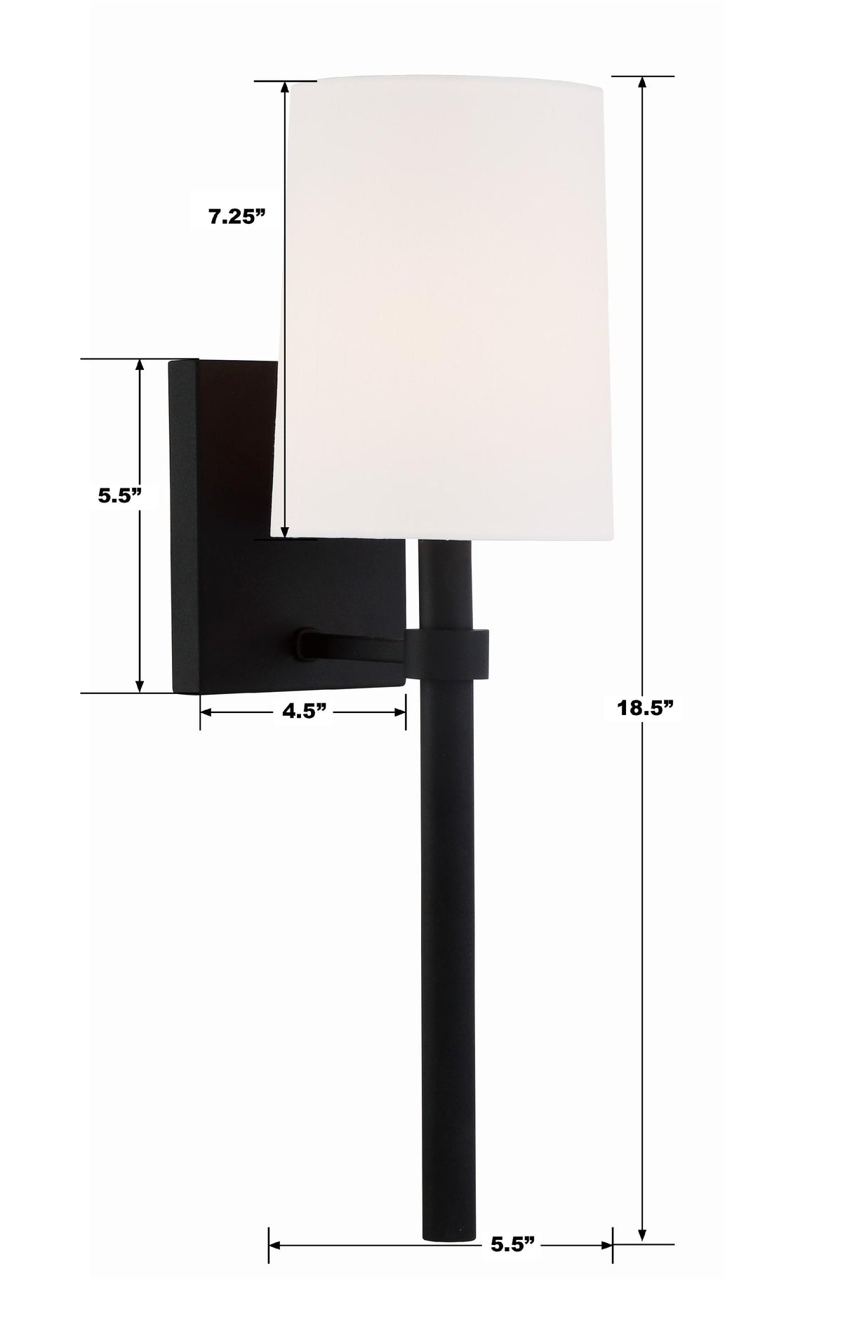 Crystorama Bromley 1 Light Black Forged Sconce