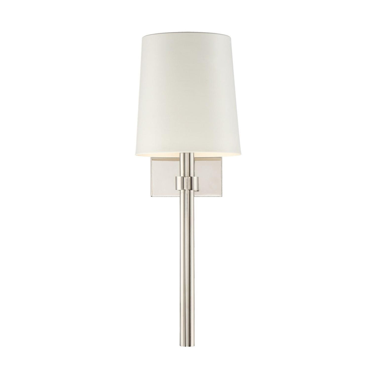 Crystorama Bromley 1 Light Polished Nickel Sconce