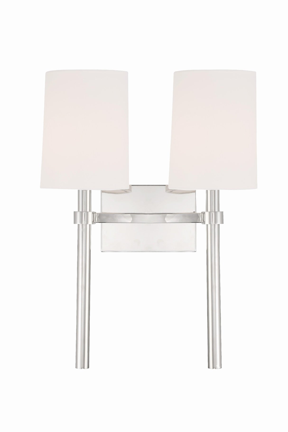 Crystorama Bromley 2 Light Polished Nickel Sconce