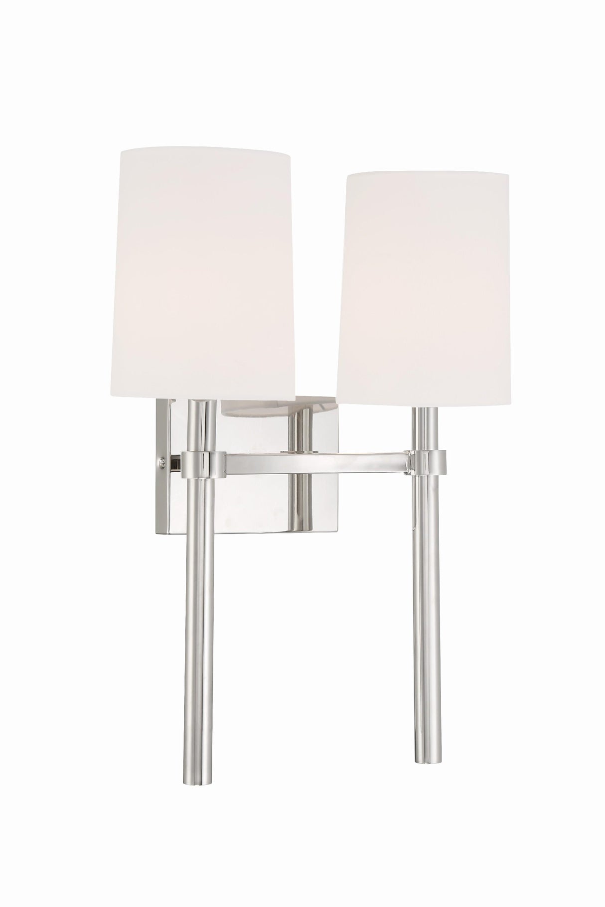 Crystorama Bromley 2 Light Polished Nickel Sconce