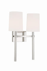 Crystorama Bromley 2 Light Polished Nickel Sconce