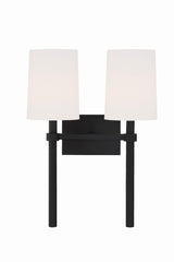 Crystorama Bromley 2 Light Black Forged Sconce