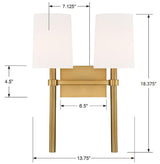 Crystorama Bromley 2 Light Vibrant Gold Sconce