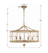 Crystorama Brixton 6 Light Burnished Silver Chandelier