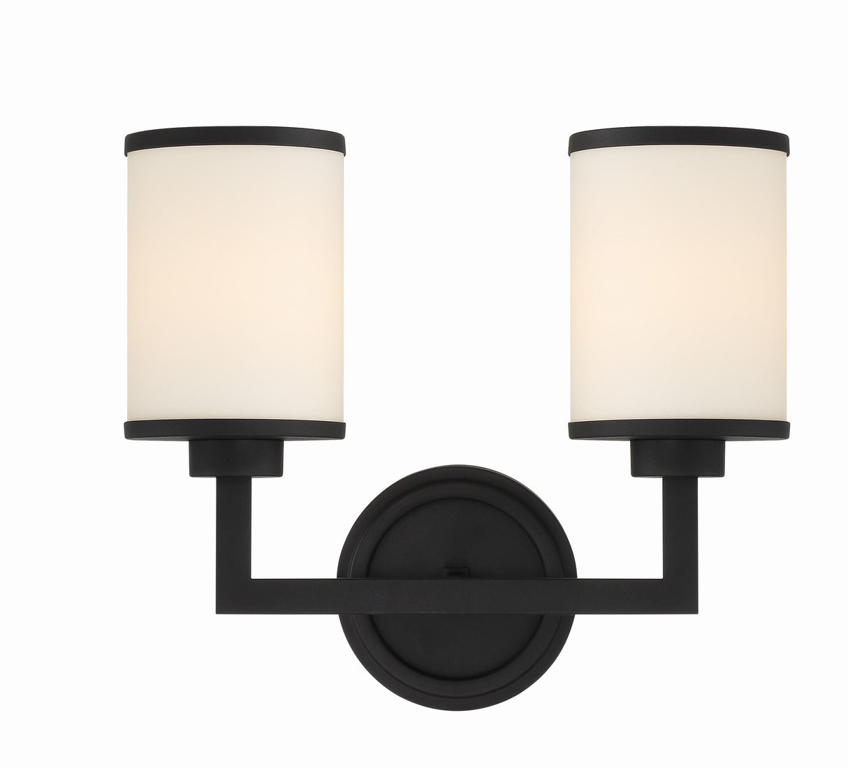Crystorama Bryant 2 Light Black Forged Sconce