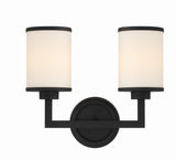 Crystorama Bryant 2 Light Black Forged Sconce