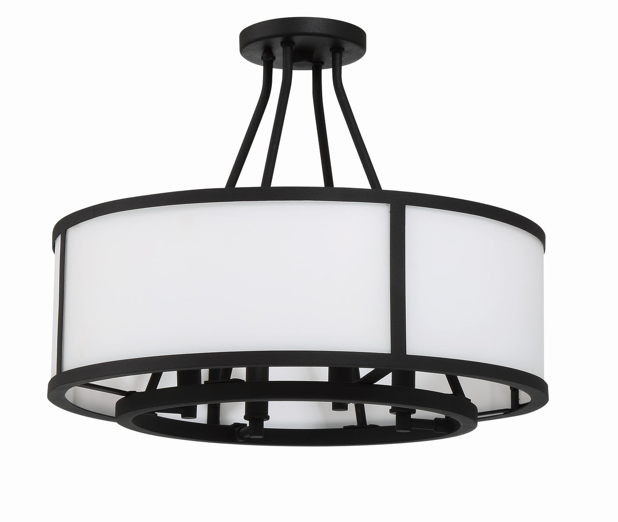 Crystorama Bryant 4 Light Black Forged Semi Flush Mount