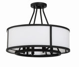 Crystorama Bryant 4 Light Black Forged Semi Flush Mount