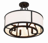 Crystorama Bryant 4 Light Black Forged Semi Flush Mount