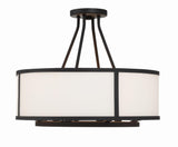Crystorama Bryant 4 Light Black Forged Semi Flush Mount