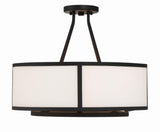 Crystorama Bryant 4 Light Black Forged Semi Flush Mount