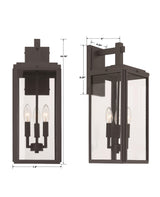Crystorama Byron 3 Light Matte Black Outdoor Sconce