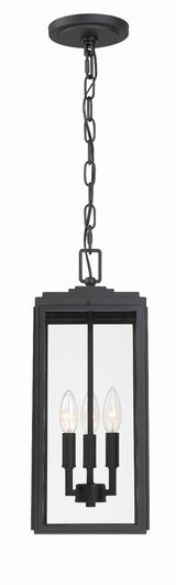Crystorama Byron 3 Light Matte Black Outdoor Pendant
