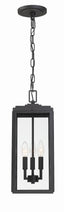 Crystorama Byron 3 Light Matte Black Outdoor Pendant