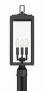 Crystorama Byron 3 Light Matte Black Outdoor Post