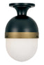 Crystorama Brian Patrick Flynn Capsule 1 Light Matte Black + Textured Gold Outdoor Semi Flush Mount