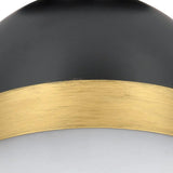 Crystorama Brian Patrick Flynn Capsule 1 Light Matte Black + Textured Gold Outdoor Semi Flush Mount
