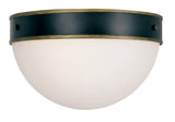 Crystorama Brian Patrick Flynn Capsule 2 Light Matte Black + Textured Gold Outdoor Flush Mount